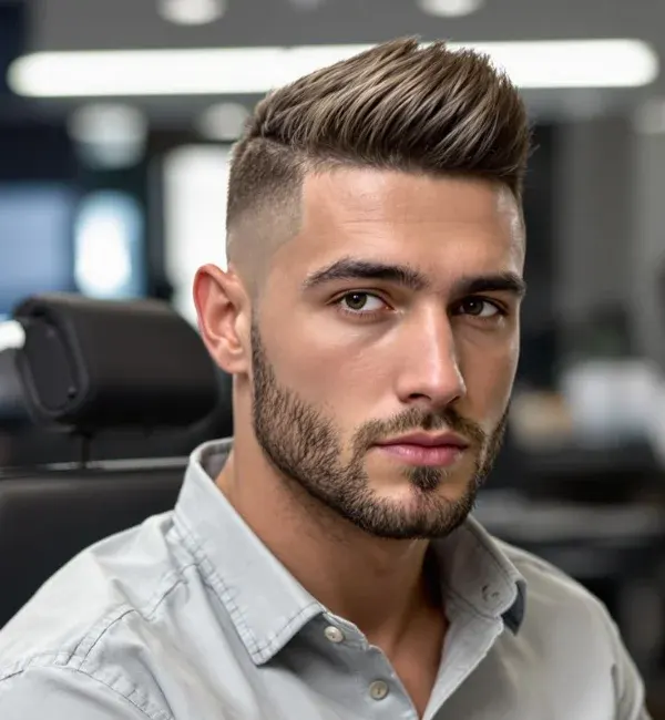 Wavy Side Part Taper Fade