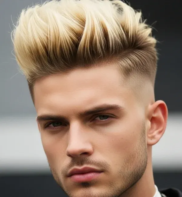 Blonde Faux Hawk with High Fade