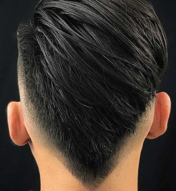 Comb Back with Mid Skin Fade Comb Back with Mid Skin Fade