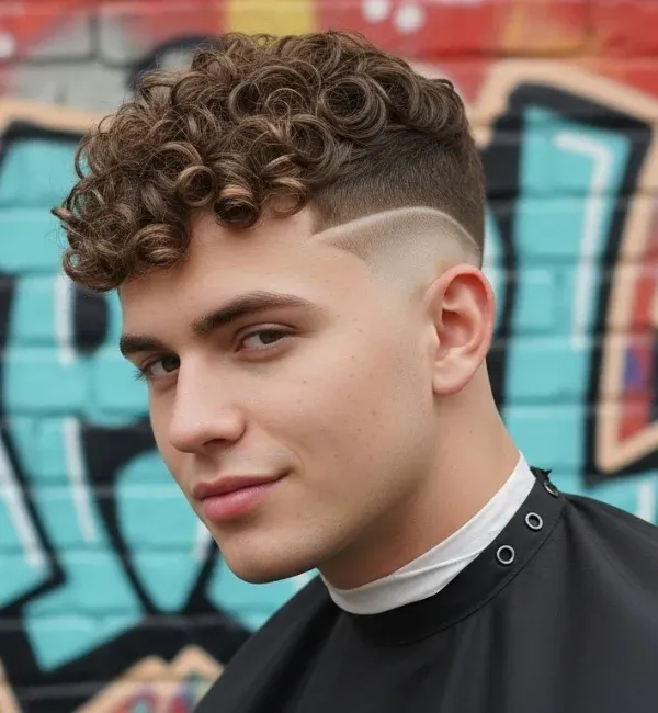 Curly Perm with Fade Curly Perm with Fade