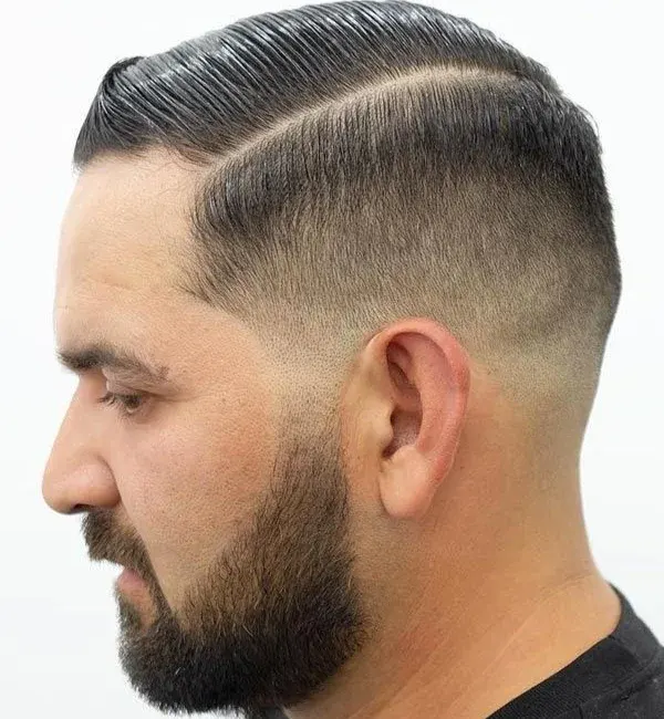 Hard Comb Over with Fade