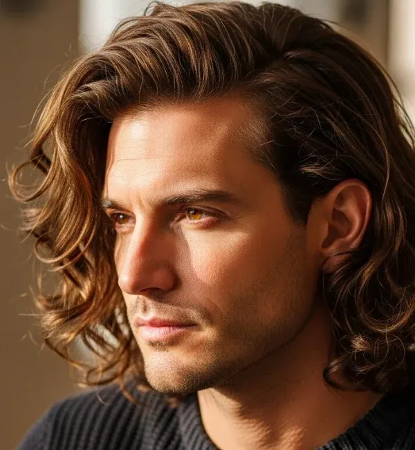 Long Brushed Back Curls Long Brushed Back Curls