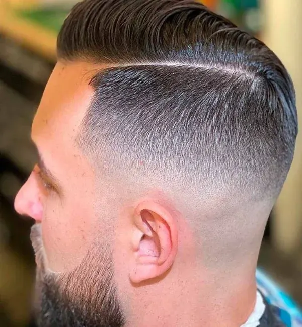 Long Comb Over with Tapered Sides