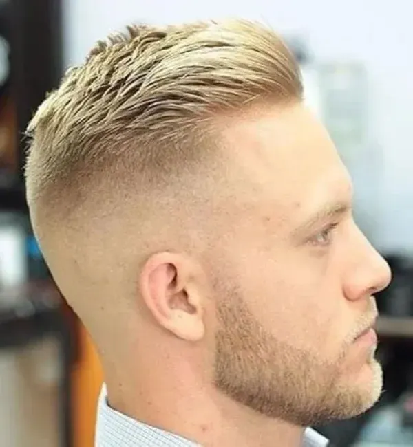 Long Layered Crew Cut with High Taper Fade