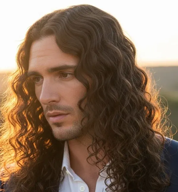 Long, Parted Curly Hair Long, Parted Curly Hair