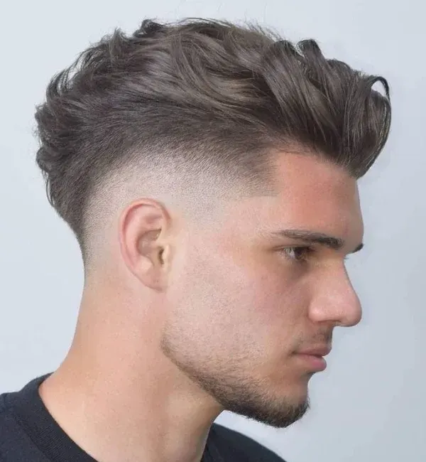 Messy Curly Taper Fade
