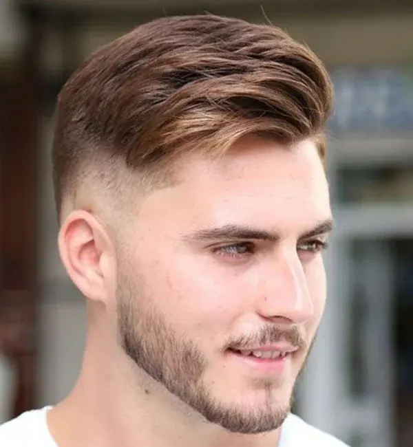 Messy Layered Comb Over with Tapered Sides