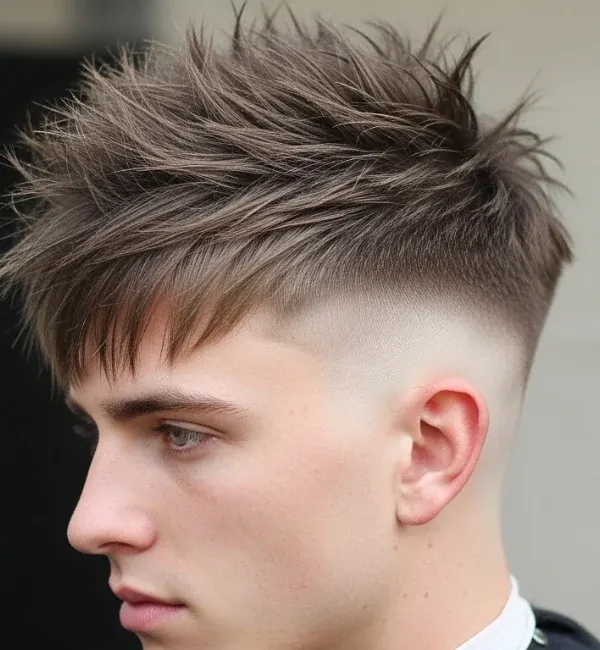 Messy Spiky Hair and Fringe with Low Drop Fade