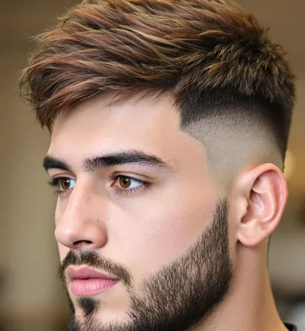 Messy Wavy Quiff with Low Taper Messy Wavy Quiff with Low Taper