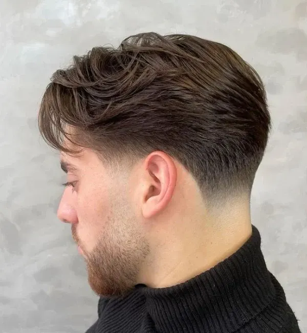 Middle Part Brush Back with Short Sides