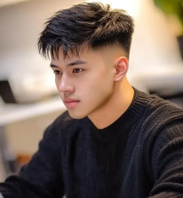Middle Part with Mid Fade Middle Part with Mid Fade