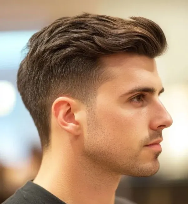 Middle Part with Taper Fade