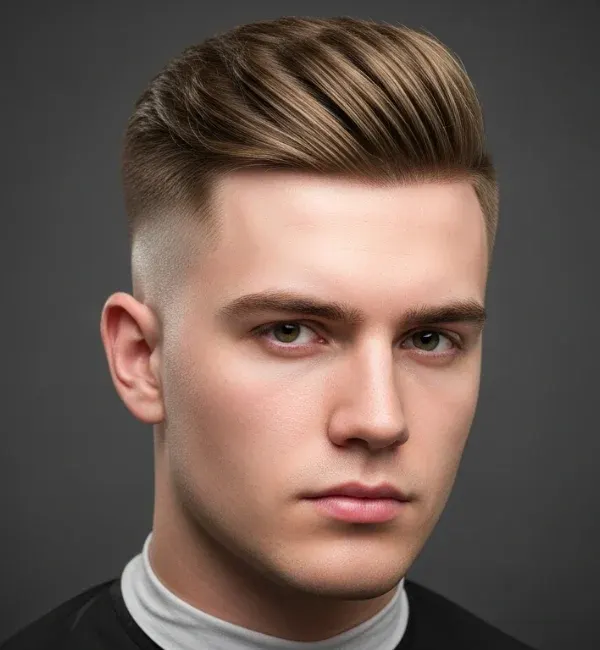 Short Brush Forward with High Skin Fade