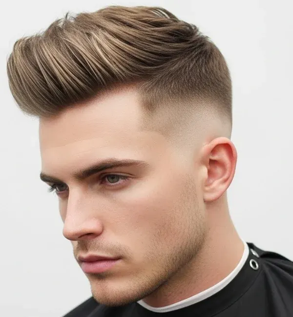 Short Brush Up with High Fade