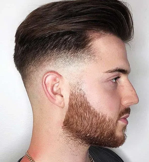 Short Comb Over with Low Drop Fade
