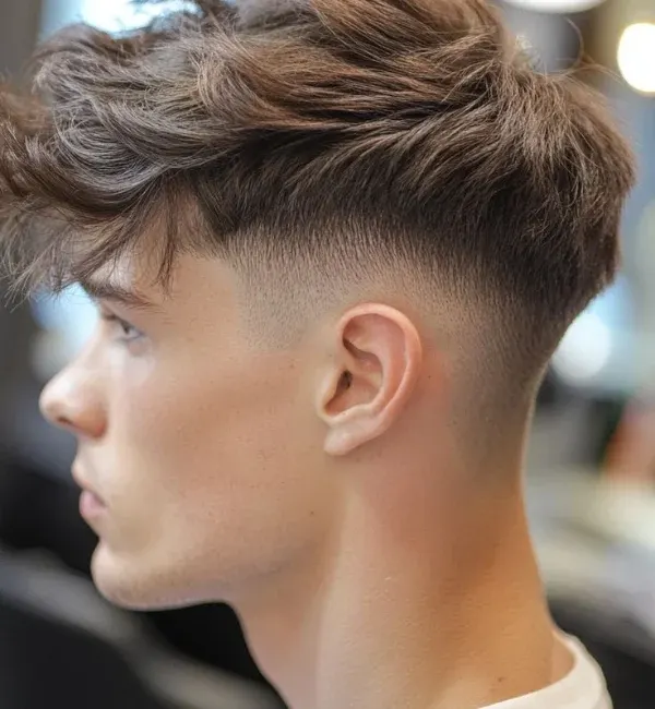 Short Messy Waves with High Skin Fade Short Messy Waves with High Skin Fade