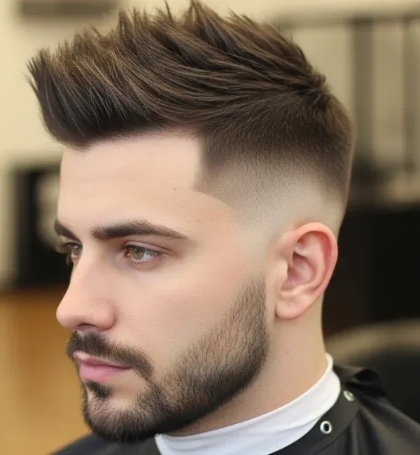 Short Spiky Hair with Taper Fade