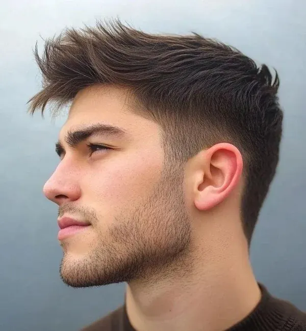 Short Textured Middle Part with Low Fade Short Textured Middle Part with Low Fade