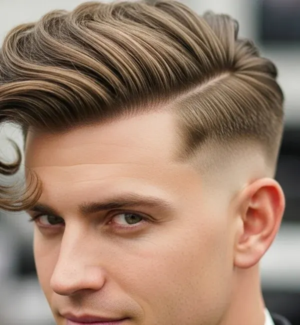 Side Swept Hair with Short Sides