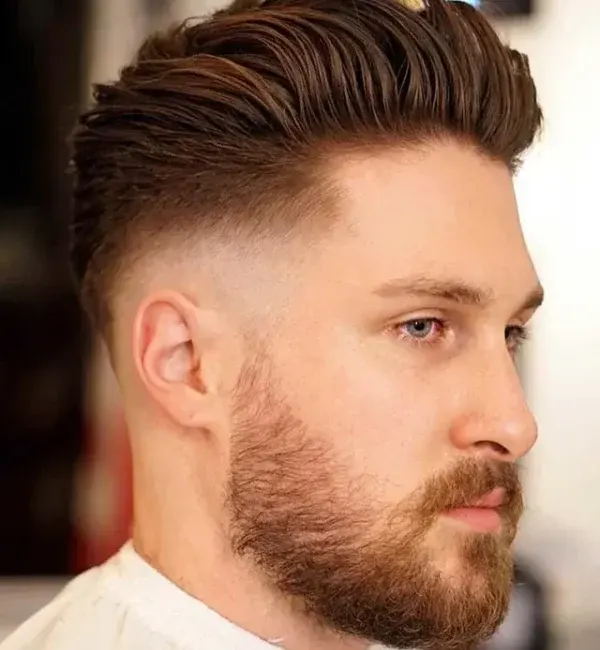 Slick Back with Short Sides and Beard