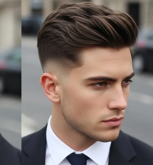 Textured Side Part Fade