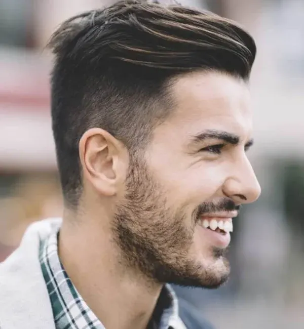 Thick Slick Back with High Taper Fade